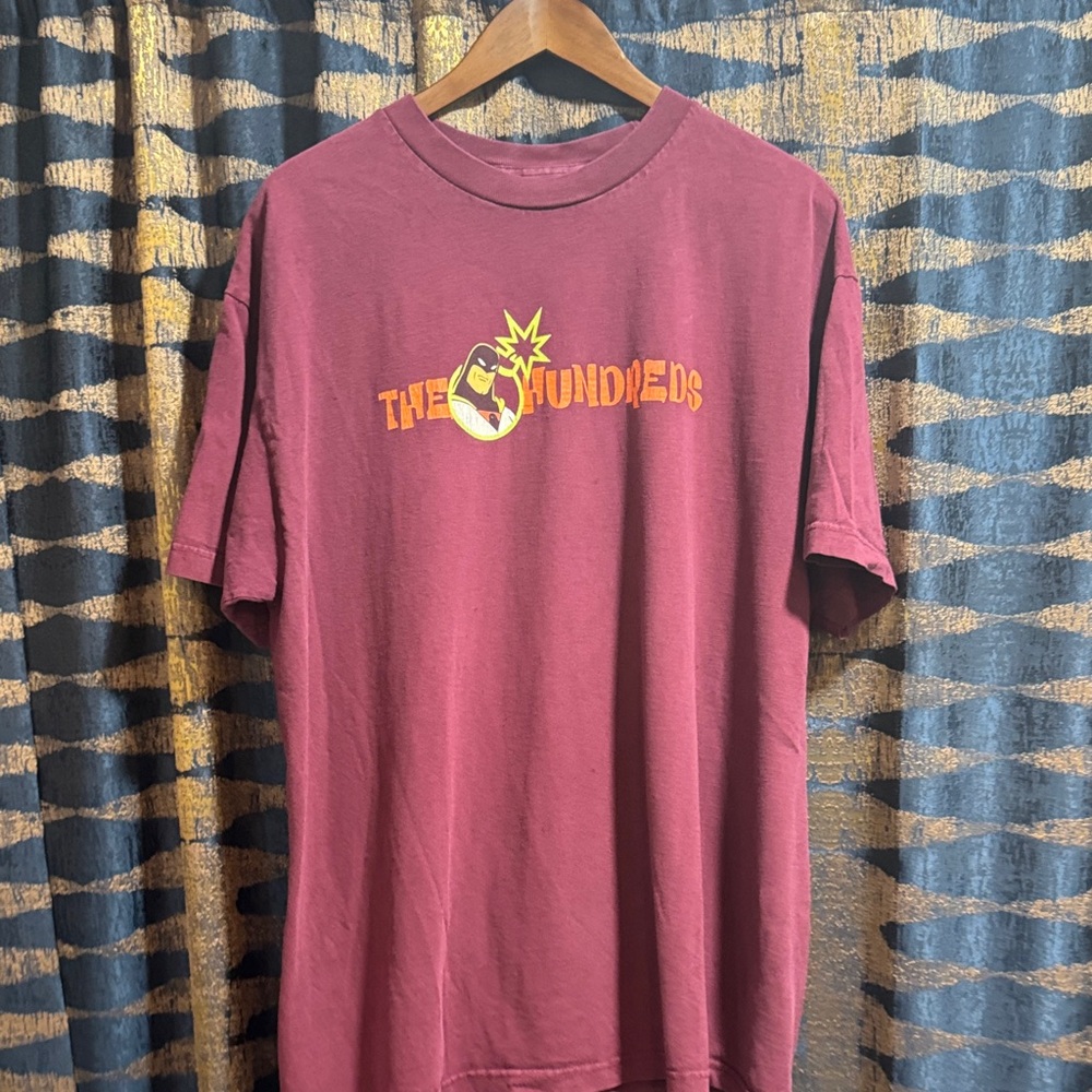 The Hundreds Burgundy Tee with Yellow Logo